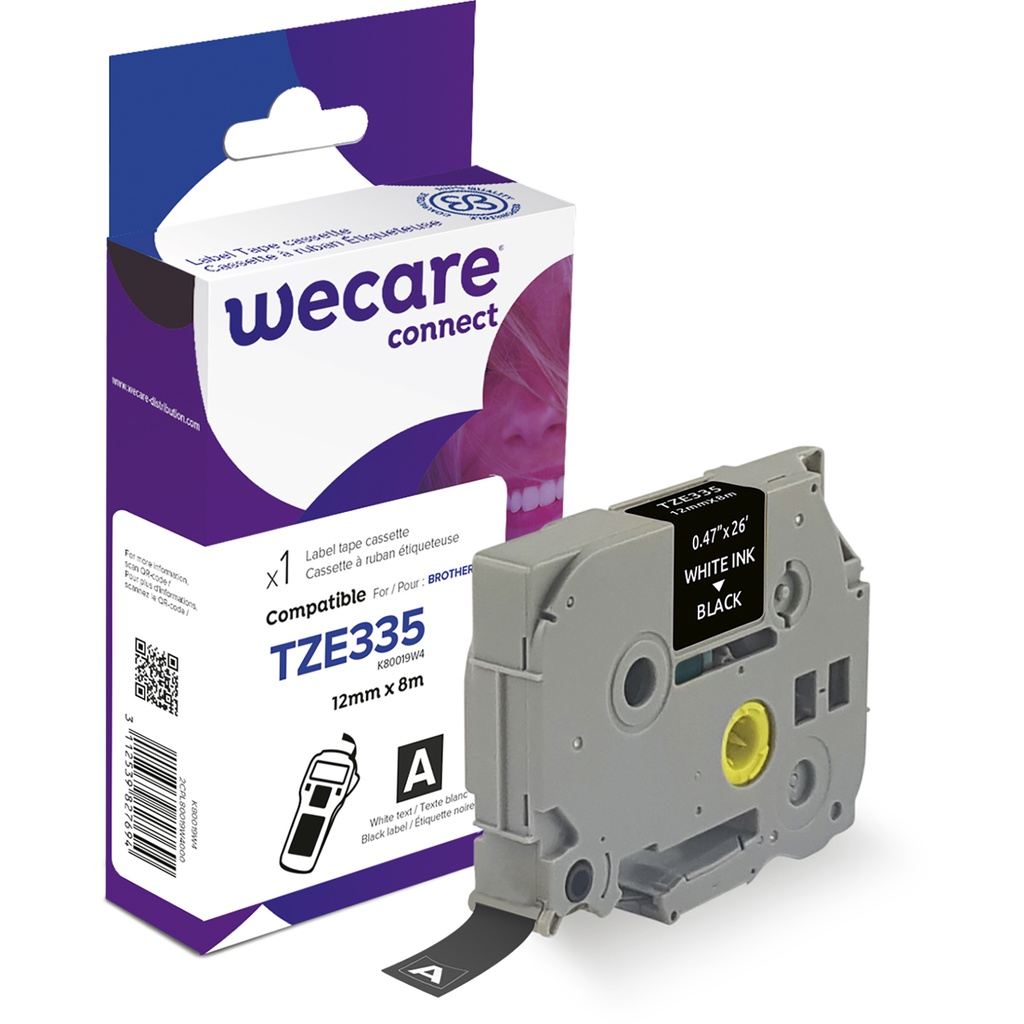 Märkband Wecare TZe 12mm vi/sv