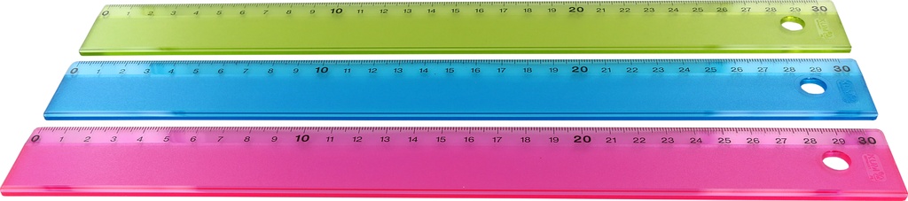 Linjal transp sort färg 30cm