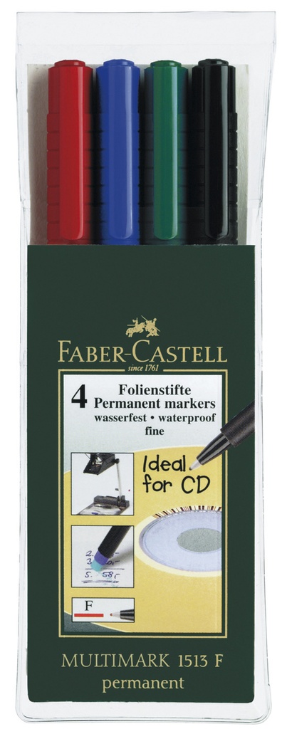 Märkpenna Castell F perm 4-set