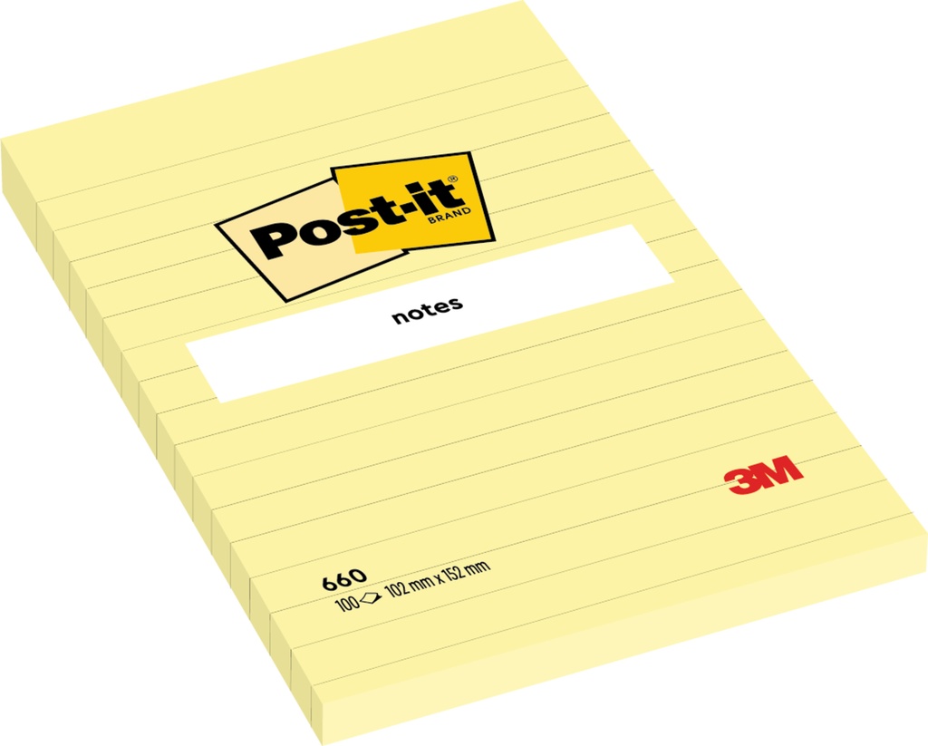 Post-it 660 linj 102x152 100bl