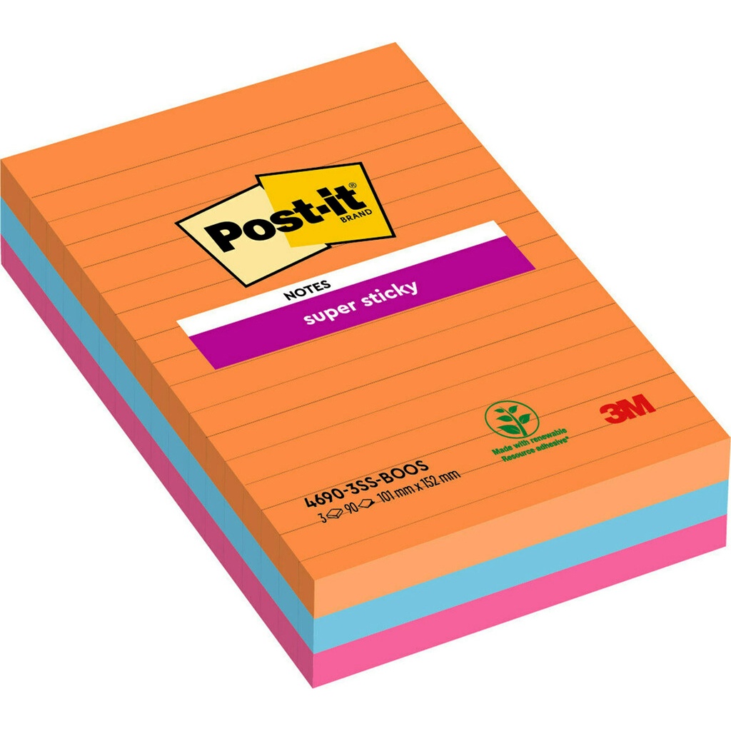 Post-it SS Boost 101x152lin 3f