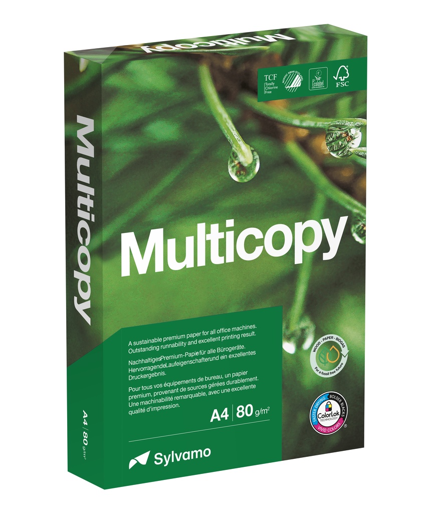 Kopieringspapper Multicopy A4 hålat 80g 500/p