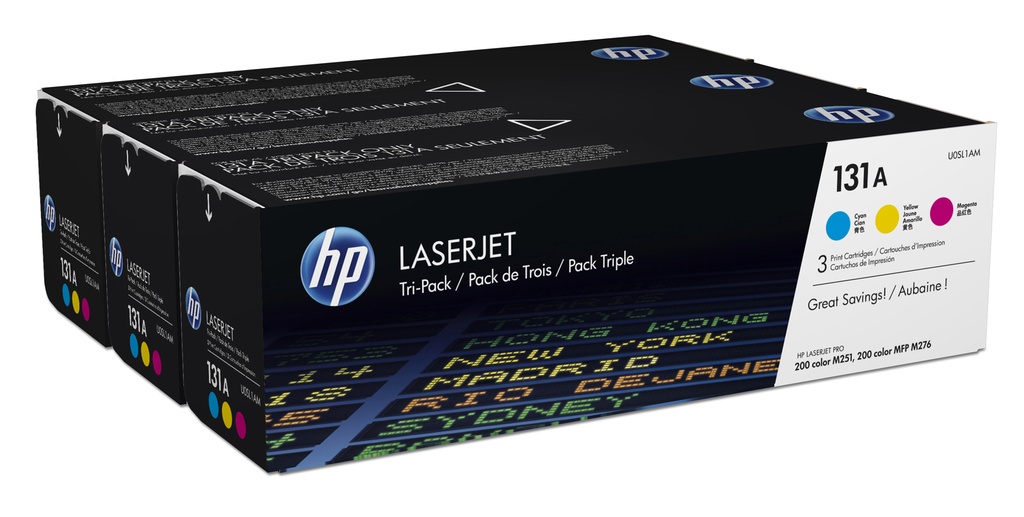 Toner HP 131A C/M/Y 3-pack