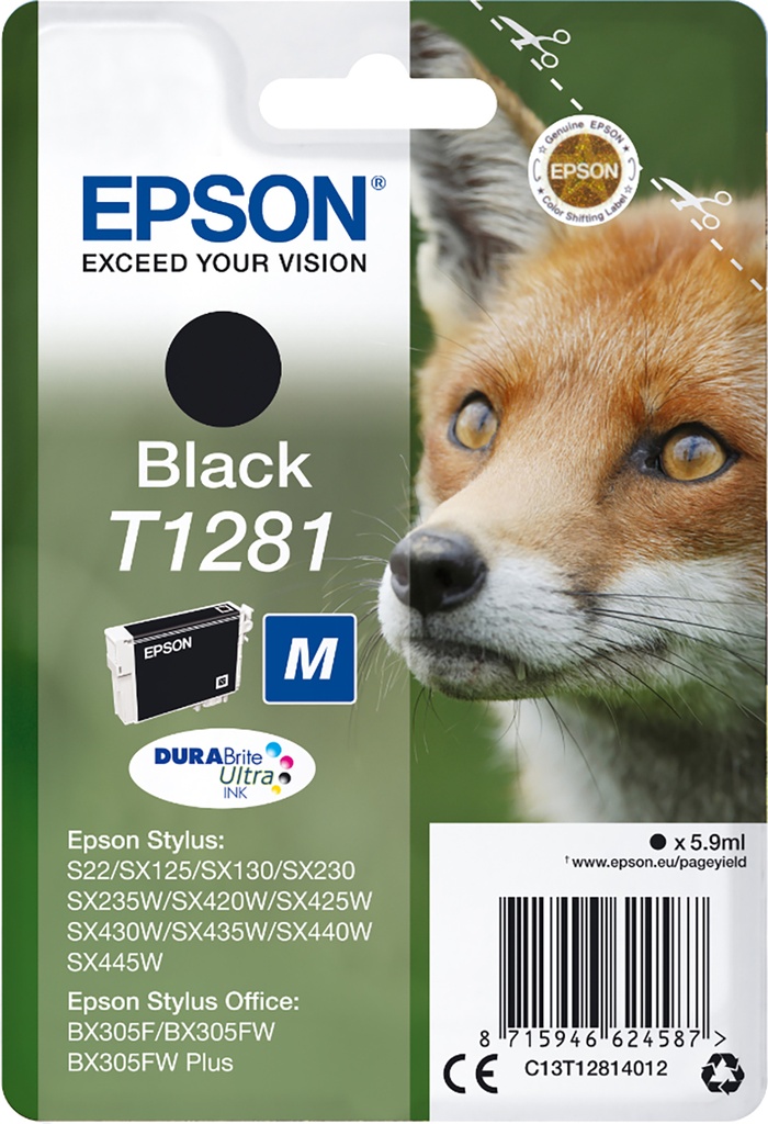 Bläck Epson T1281 svart