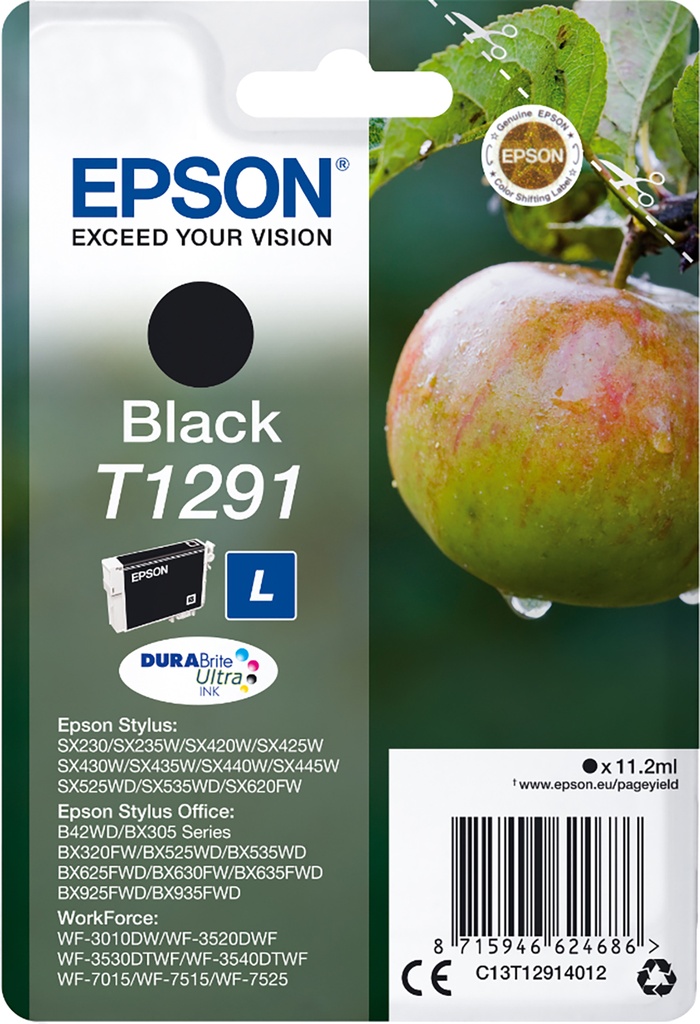 Bläck Epson T1291 svart