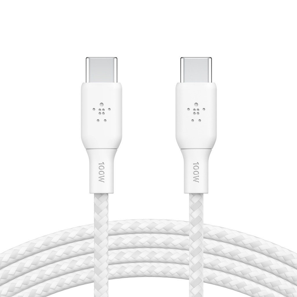 USB-C till C 100W 2m flät vit