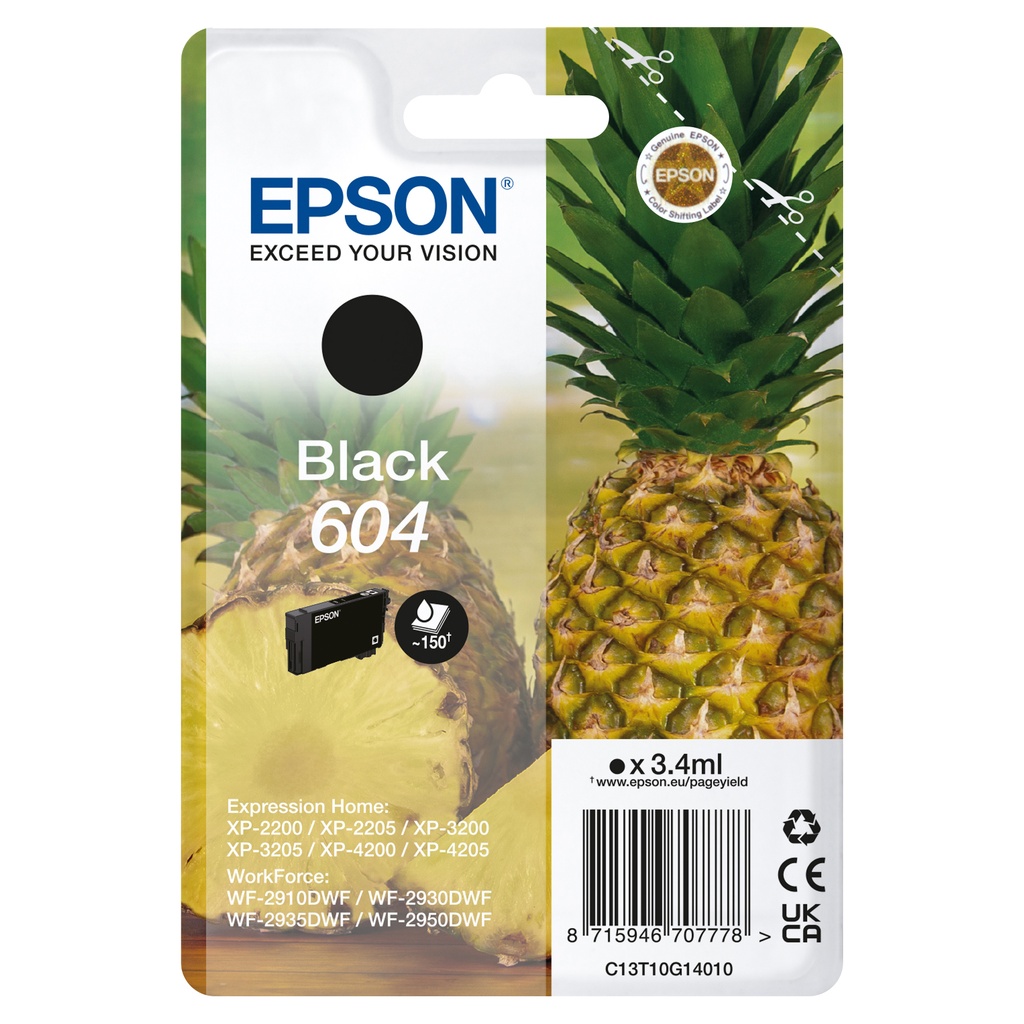 Bläck Epson 604 svart 3,4ml