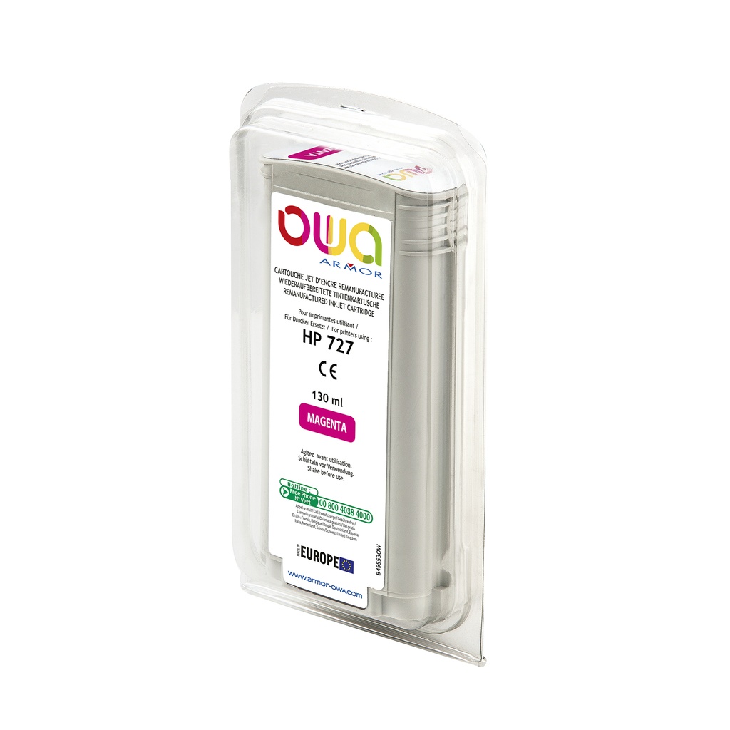 Bläck OWA HP 727 magenta 130ml