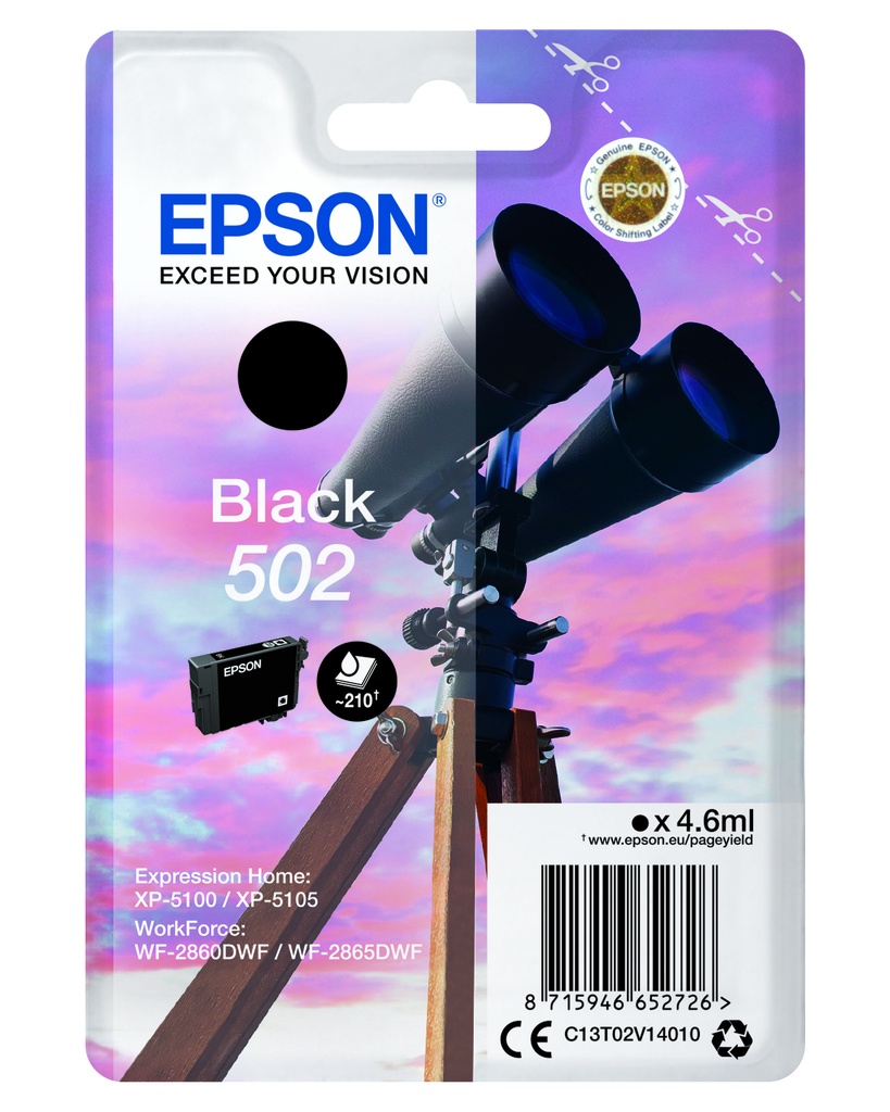 Bläck Epson T502 Svart