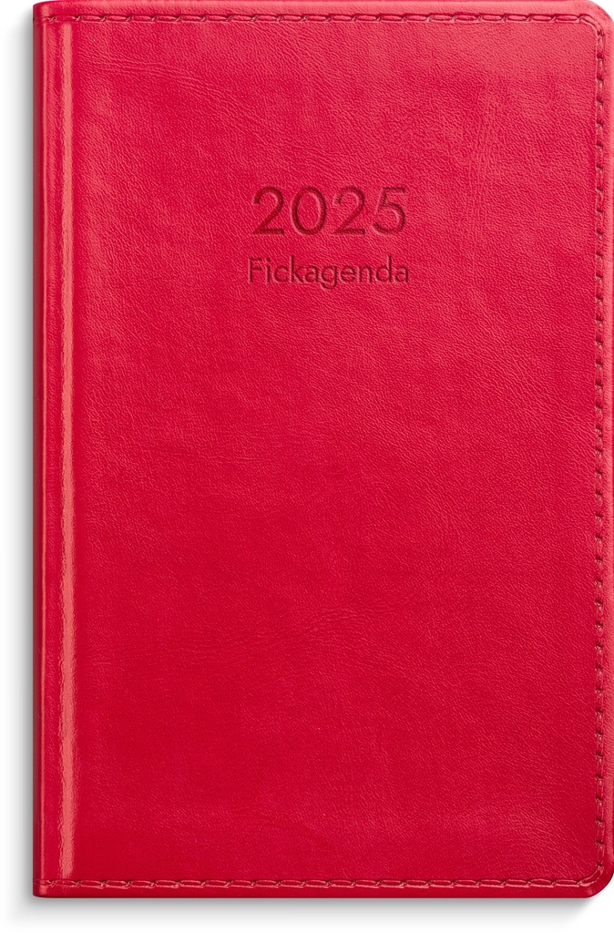 Fickagenda rött konstläd. 2025