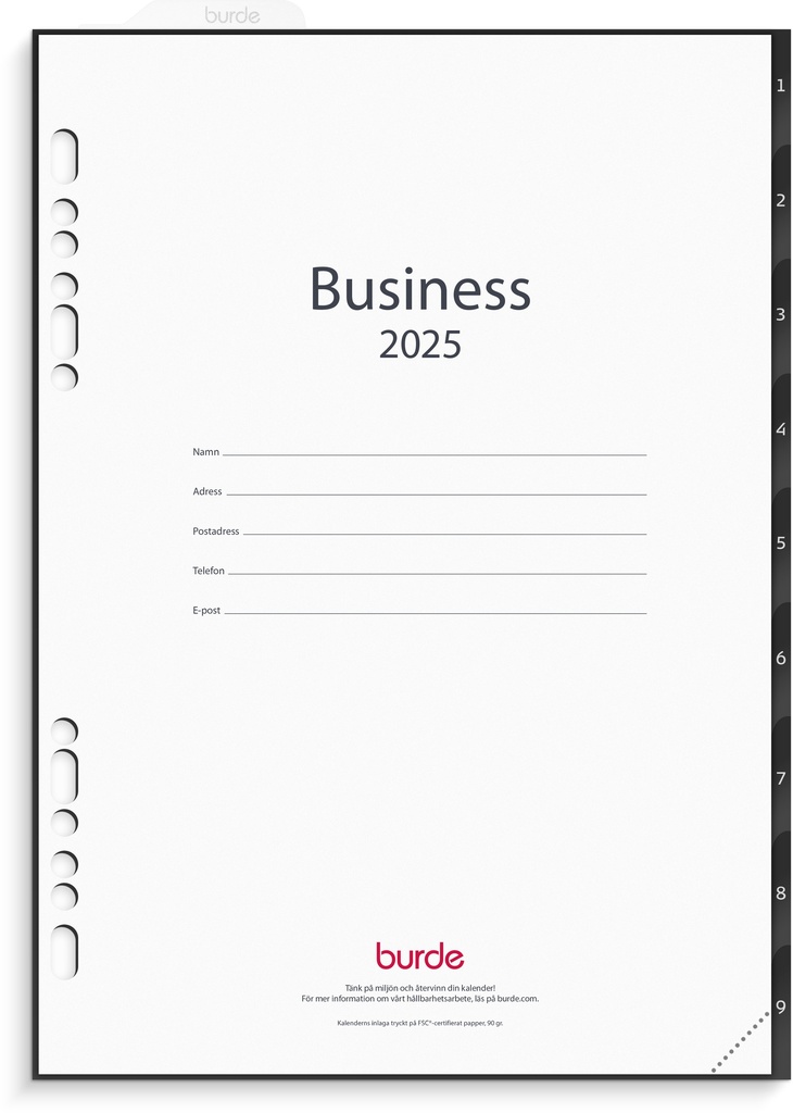 Kalender 2025 Business grund