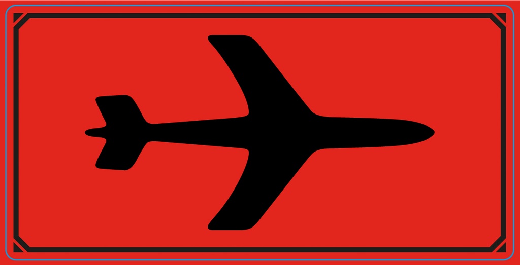 Varningsetikett Symbol Flyg