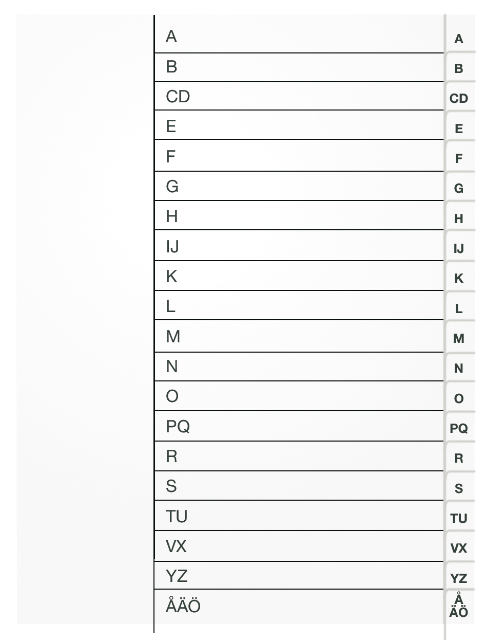 [2680080] Register vit kartong A4 A-Ö