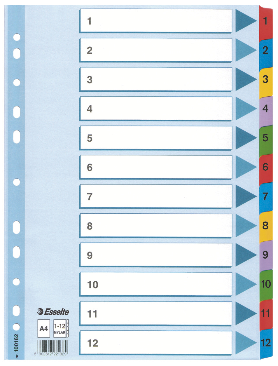 [2680032] Register Esselte Mylar A4 1-12