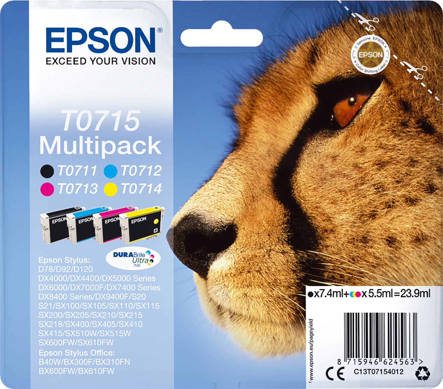 [5701334] Bläck Epson T0715 CMYK 4/fp