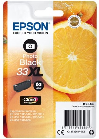 [5701373] Bläck Epson 33XL fotosvart