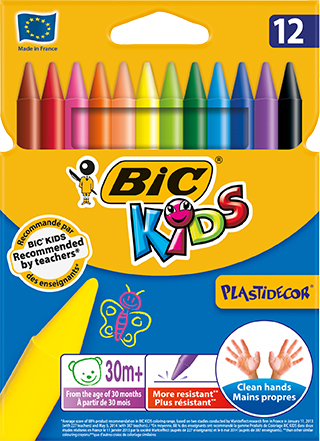 [8100312] Plastkrita Bic12cm 12färger/fp