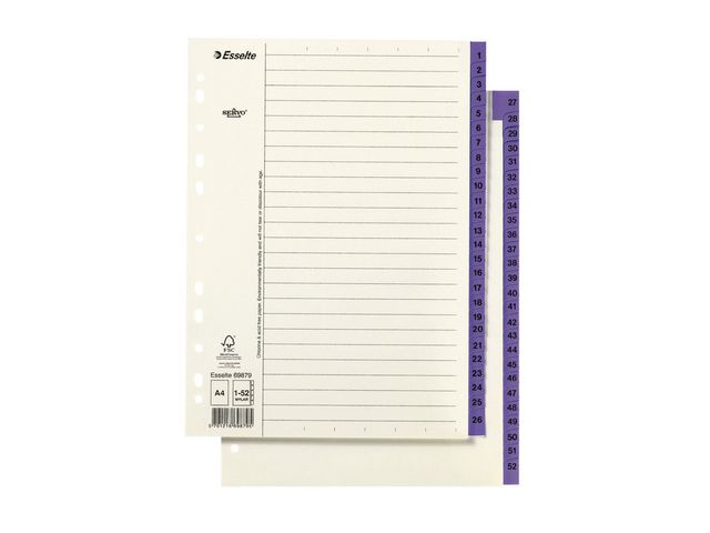 [W6207568] Pappregister Servo A4 1-52 lila flik