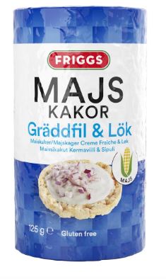 [EE00326] Majskakor med gräddfil & lök smak 125gram