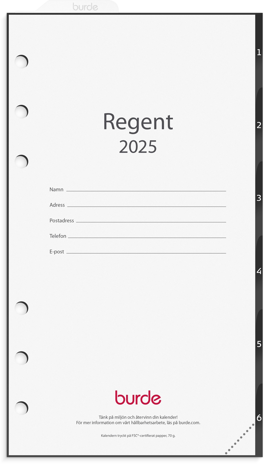 [61460025] Kalender 2025 Regent grundsats